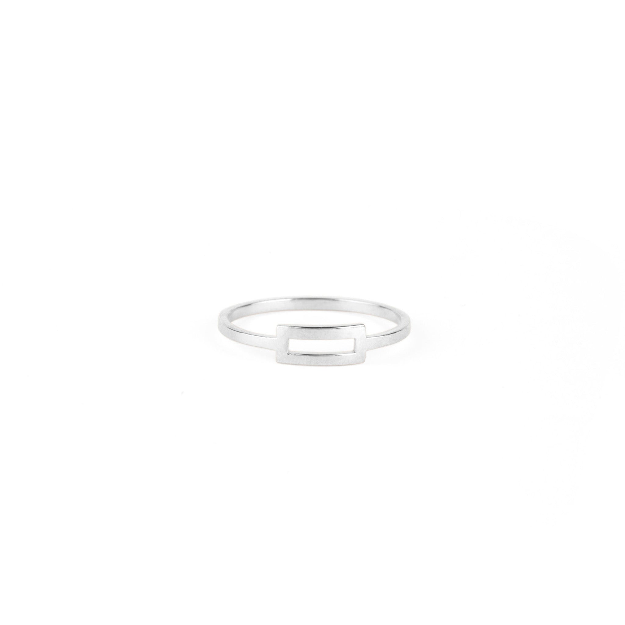 Bague Primaire Rectangle 2 or blanc