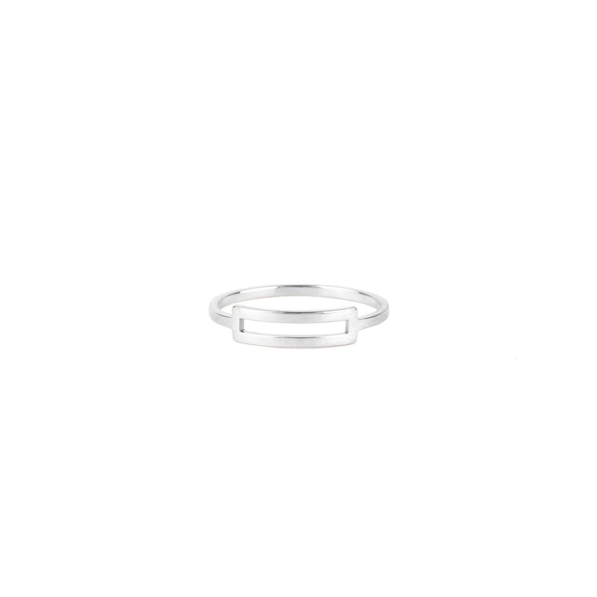 Bague Primaire Rectangle 4 or blanc