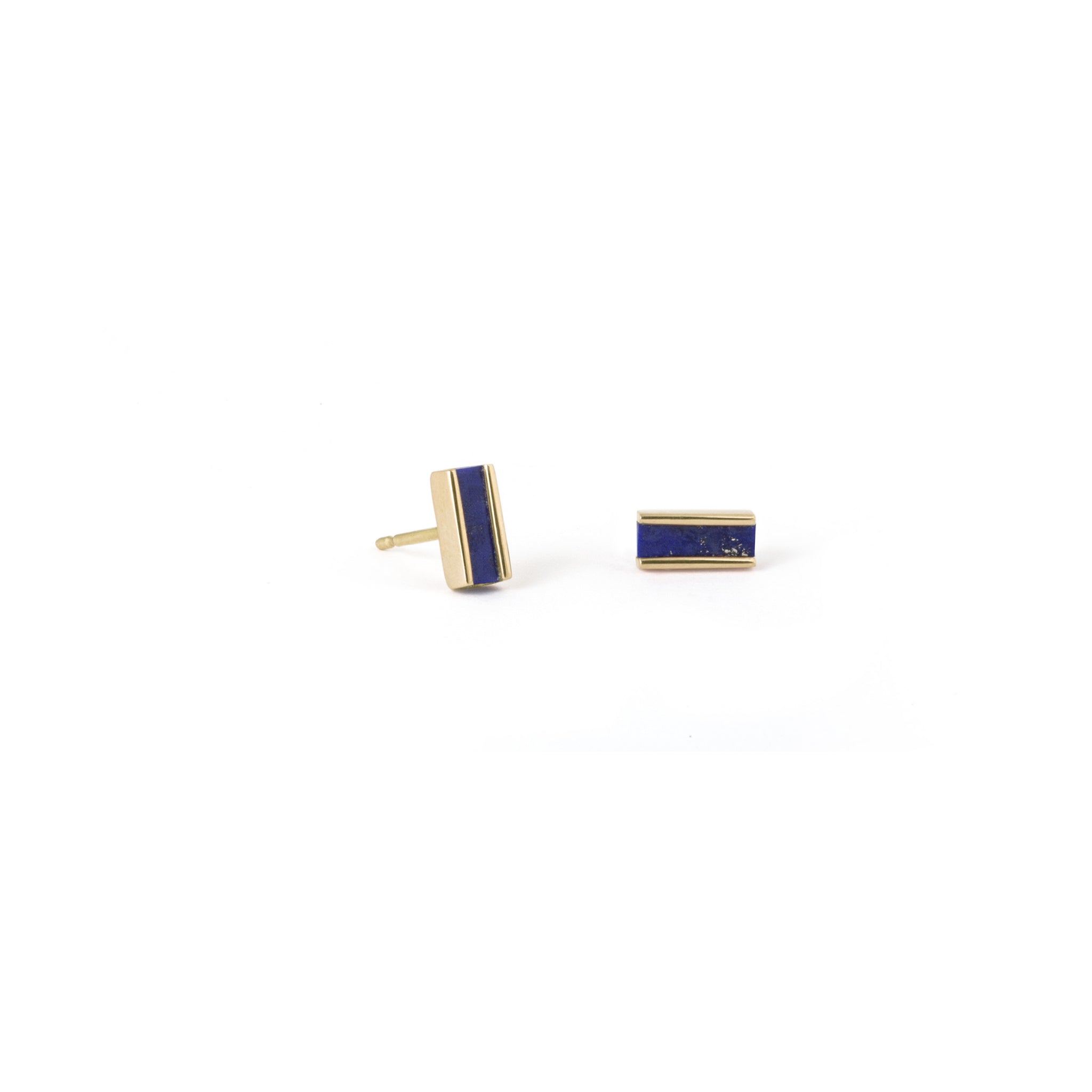 Boucles d&#39;oreilles Mini Miniature lapis-lazuli et or jaune