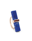 Bague Noeud en or rose et lapis-lazuli