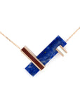 Collier Noeud en or rose lapis-lazuli et jaspe rouge