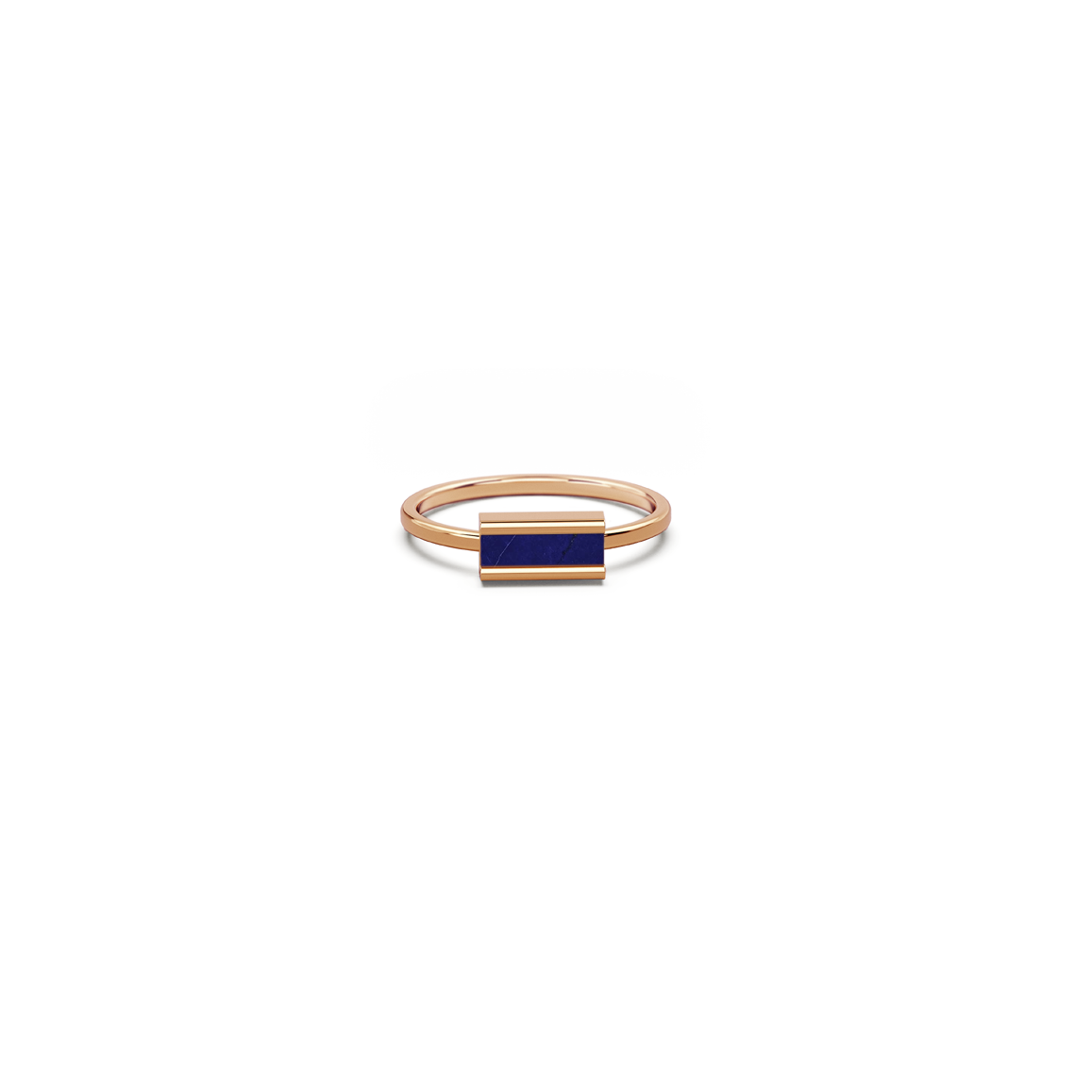 bague miniature horizontale lapis-lazuli et or rose