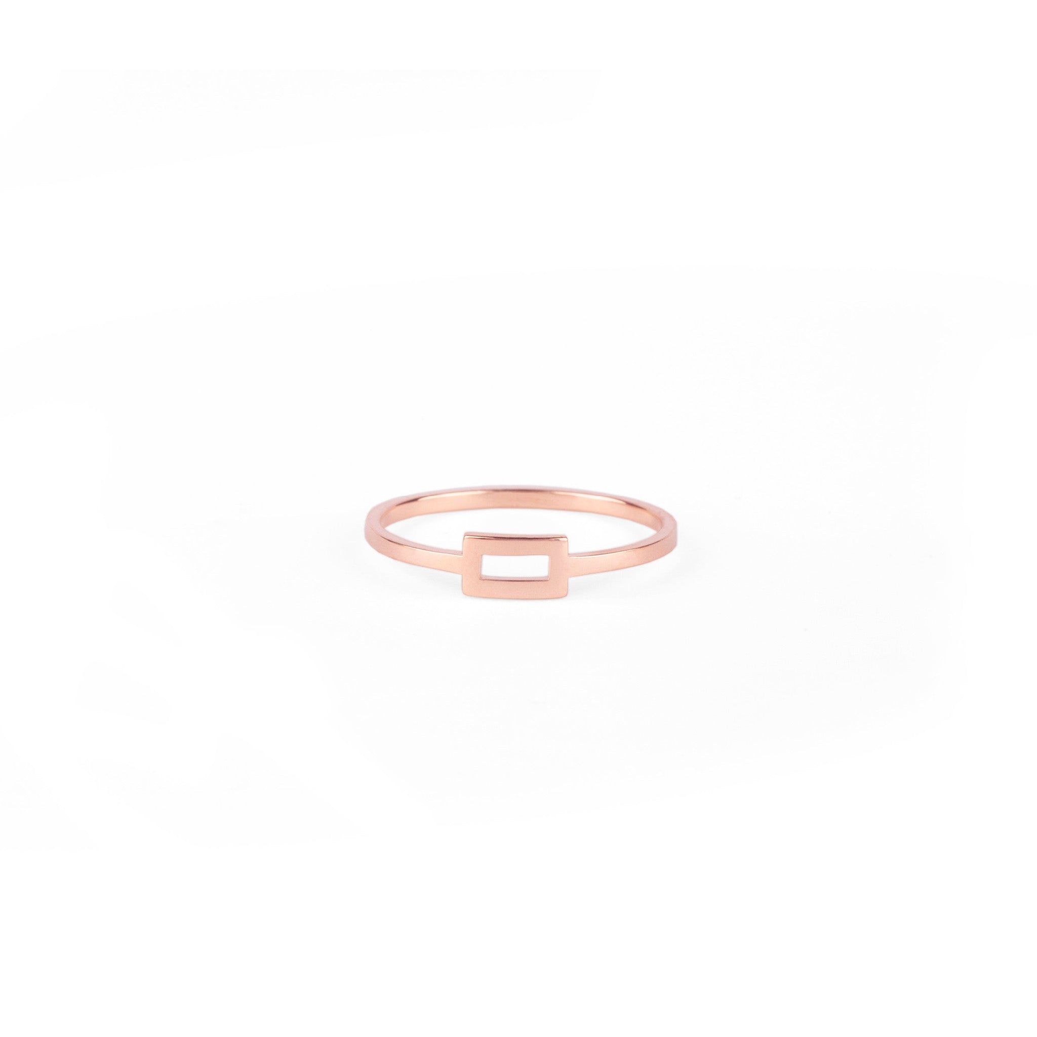 Bague Primaire Rectangle 1 or rose