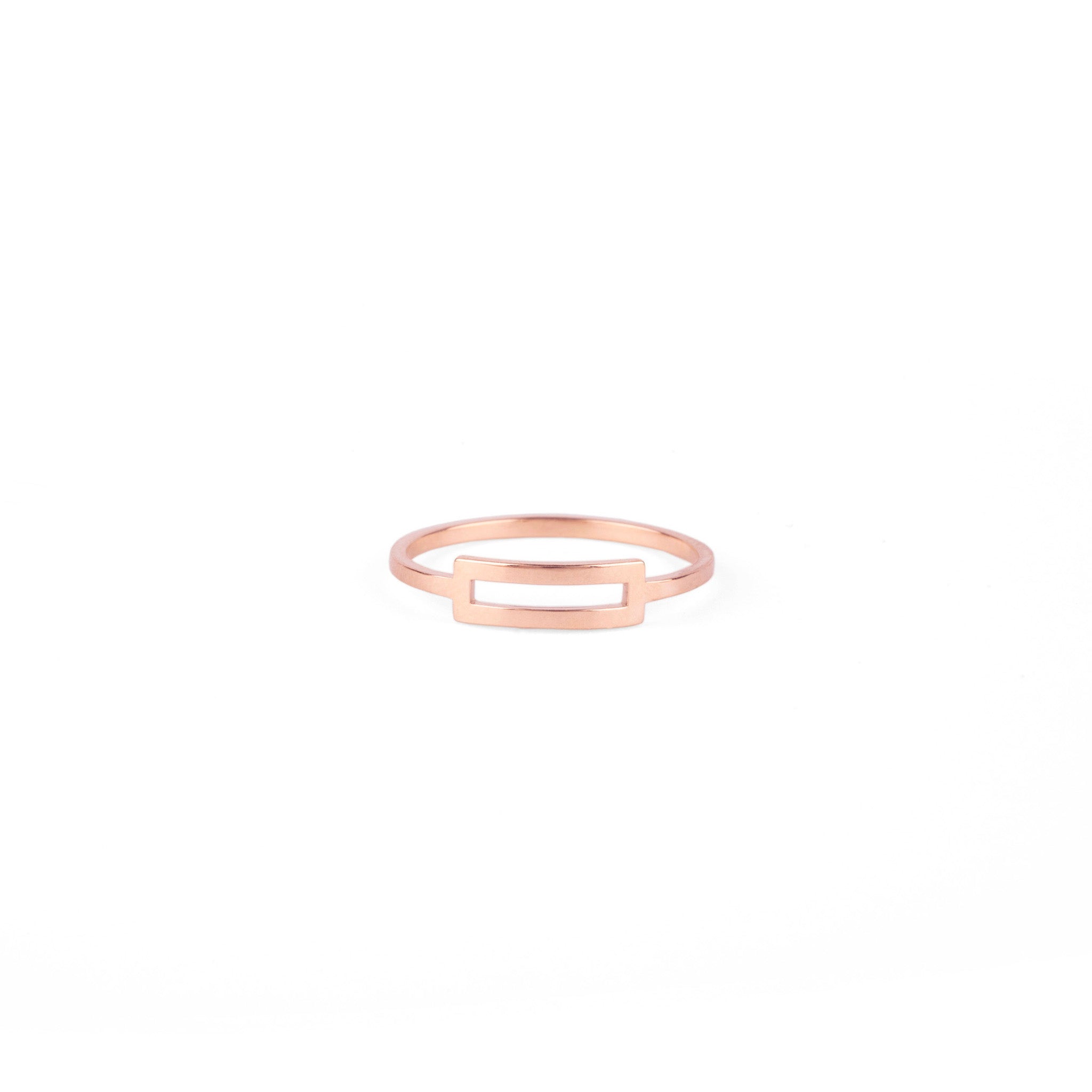 Bague Primaire Rectangle 2 or rose