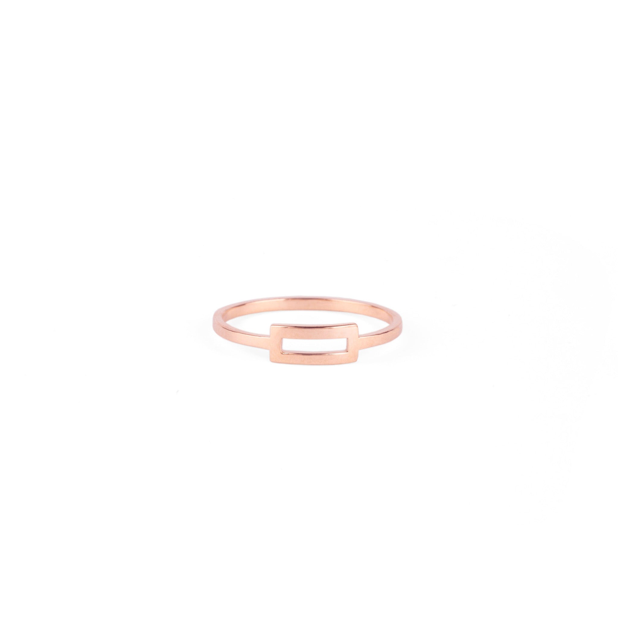 Bague Primaire Rectangle 3 or rose