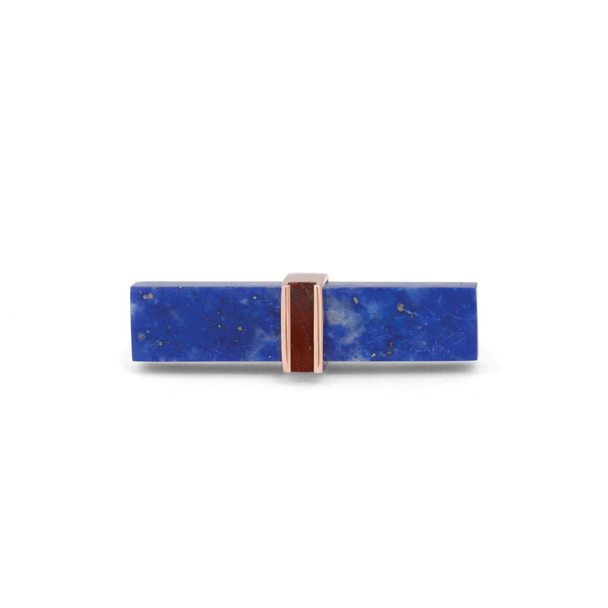 Bague Noeud en or rose et lapis-lazuli face