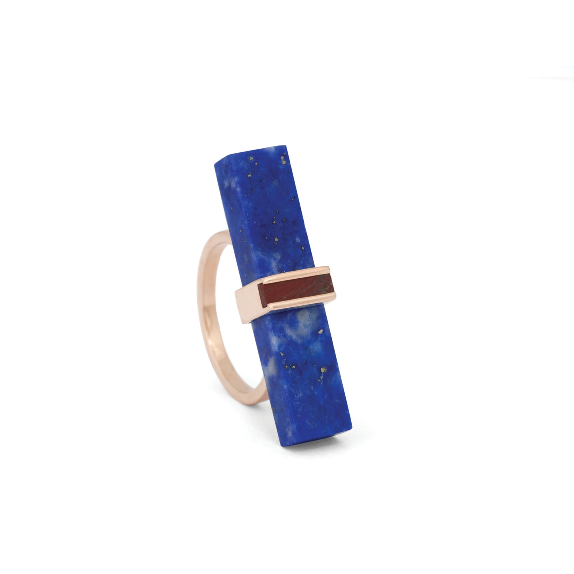 Bague Noeud en or rose et lapis-lazuli