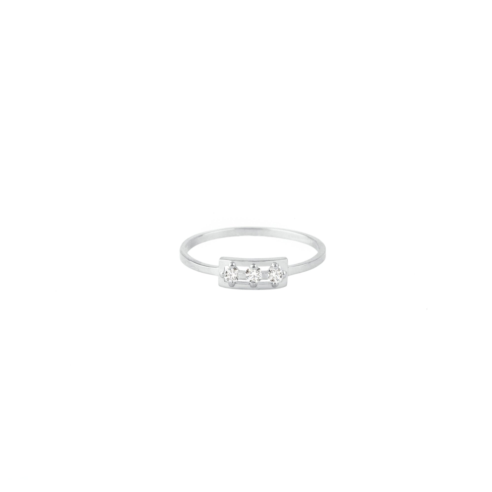 Bague Primaire 3 diamants or blanc